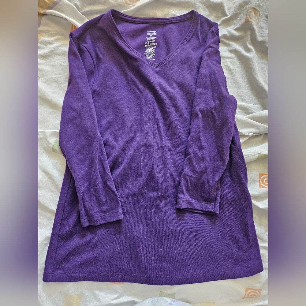 Purple V-Neck Women's Top